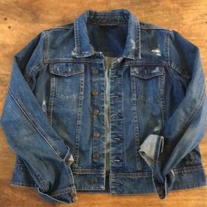Pea in the Pod Maternity distressed denim jacket
